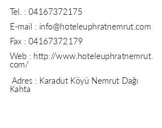 Hotel Euphrat Nemrut iletiim bilgileri